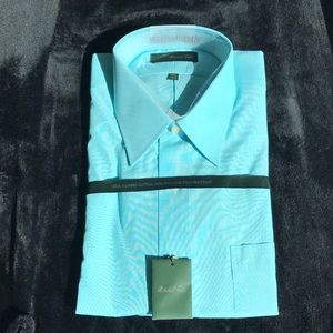 MARSHALL FIELDS, Long sleeve shirt, color turquoise, neck 16.5, sleeve 32/33